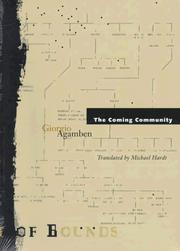 Front cover of The coming community by Giorgio Agamben