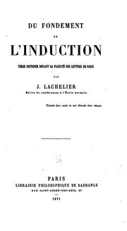 Front cover of Du fondement de l'induction by Jules Lachelier