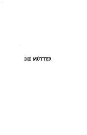 Cover of Die Mütter by Hedwig Dohm