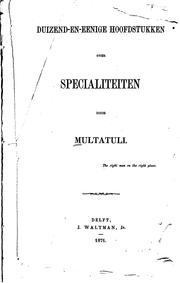 Front cover of Duizend-en-eenige hoofdstukken over specialiteiten by Multatuli