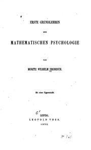 Cover of Erste Grundlehren der mathematischen Psychologie by Moritz Wilhelm Drobisch