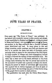 Cover of Five years of prayer, with the answers by Samuel Irenæus Prime