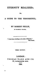 Front cover of Eternity realized; or, a guide to the thoughtful by Robert Philip