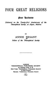 Cover of Four Great Religions: Four Lectures by Annie Wood Besant