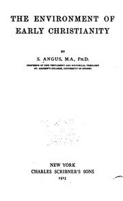 Front cover of The environment of early Christianity by Samuel Angus