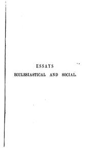 Front cover of Essays ecclesiastical and social. Repr. with additions from the Edinb. review by William John Conybeare