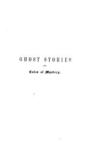 Front cover of Ghost stories and tales of mystery by Sheridan Le Fanu