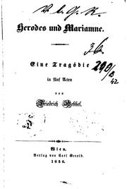 Front cover of Herodes und Mariamne: Eine Tragödie in fünf Akten by Friedrich Hebbel