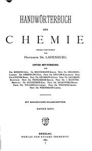 Front cover of Handwörten der Chemie by Albert Ladenburg