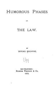 Front cover of Humorous phases of the law by Irving Browne
