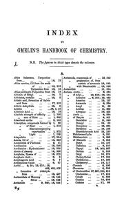 Cover of Index to Gmelin's Handbook of chemistry by Henry Watts