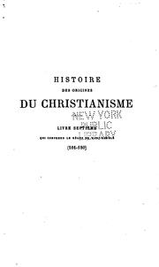 Front cover of Histoire des origines du Christianisme by Ernest Renan