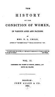 Front cover of Brief history of the condition of women in various ages and nations by Lydia Maria Child