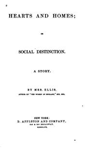 Front cover of Hearts and Homes, Or Social Distinction: A Story by Sarah Stickney Ellis