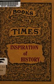 Front cover of The inspiration of history by James Mulchahey