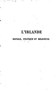Cover of L' Irlande sociale, politique et religieuse by Gustave de Beaumont