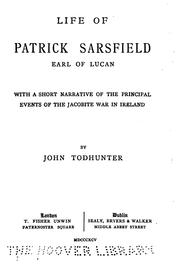 Front cover of Life of Patrick Sarsfield, earl of Lucan by John Todhunter