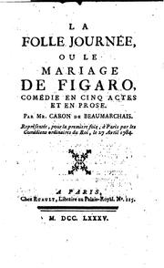 Cover of Le mariage de Figaro by Pierre Augustin Caron de Beaumarchais