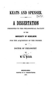 Cover of Keats and Spenser by William Alexander Read