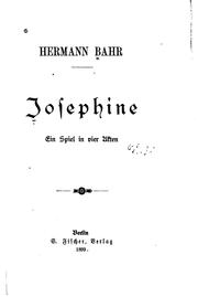 Front cover of Josephine: Ein Spiel in vier Akten by Hermann Bahr