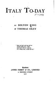 Front cover of Italy to-day by Bolton King