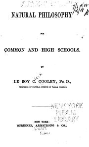 Front cover of Natural Philosophy: For Common and High Schools by Le Roy Clark Cooley
