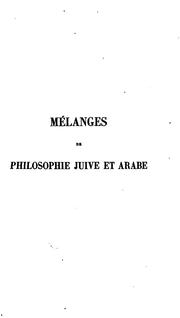Front cover of Mélanges de philosophie juive et arabe by Salomon Munk