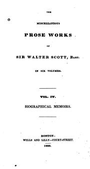 Front cover of The miscellaneous prose works of Sir Walter Scott by Sir Walter Scott
