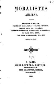 Front cover of Moralistes anciens by Louis-Aimé Martin