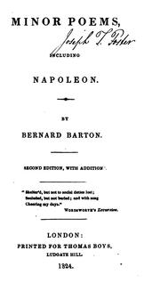 Front cover of Minor Poems, Including Napoleon by Bernard Barton
