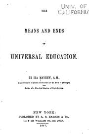 Front cover of The means and ends of universal education by Ira Mayhew