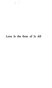 Front cover of Love is the Sum of it All: A Plantation Romance by George Cary Eggleston