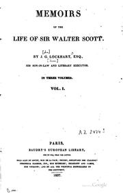 Cover of Memoirs of the Life of Sir Walter Scott by John Gibson Lockhart