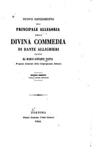 Cover of Nuovo esperimento sulla principale allegoria della Divina commedia di Dante Allighieri fatto da .. by Marco Giovanni Ponta