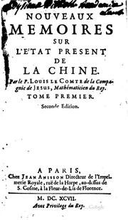 Front cover of Nouveaux mémoires sur l'état présent de la Chine by Louis Le Comte