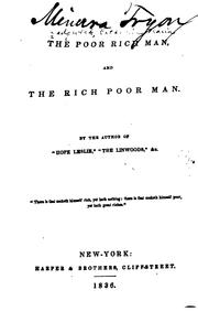 Cover of The poor rich man, and the rich poor man by Catharine Maria Sedgwick