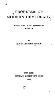 Front cover of Problems of Modern Democracy: Political and Economic Essays by Edwin Lawrence Godkin