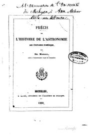 Cover of Précis de l'histoire de l'astronomie aux États-Unis d'Amérique by Édouard Mailly