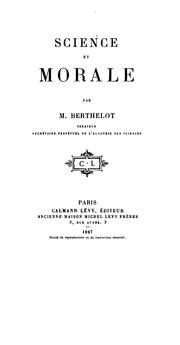 Front cover of Science Et Morale by M. Berthelot