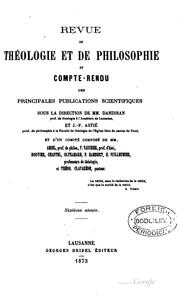 Front cover of Revue de théologie et de philosophie by Schweizerische Geisteswissenschaftliche Gesellschaft