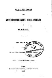 Cover of Verhandlungen der Naturforschenden Gesellschaft in Basel by Naturforschende Gesellschaft in Basel