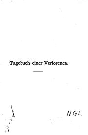 Front cover of Tagebuch einer Verlorenen by Margarete Böhme