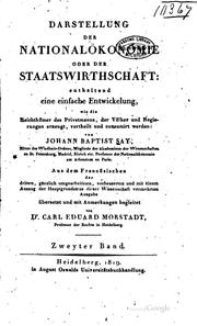 Front cover of Darstellung der Nationalökonomie oder der Staatswirthschaft: Enthaltend eine ... by Karl Eduard Morstadt