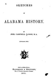 Front cover of Sketches of Alabama History by Joel Campbell Du Bose