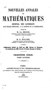 Front cover of Nouvelles annales de mathématiques, journal des candidats aux écoles spéciales, à la licence et à l'agrégation ... by Unknown