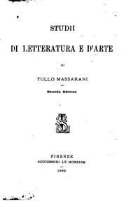 Cover of Studii Di Letteratur E D'arte by Tullo Massarani
