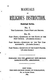 Front cover of Manuals of Religious Instruction: Doctrinal Series by American New-Church Sabbath-School Association