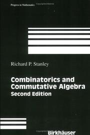 Cover of Combinatorics and Commutative Algebra (Progress in Mathematics) by Richard P. Stanley