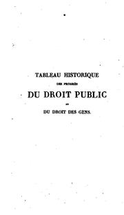 Front cover of Tableau historique des progrès du droit public et du droit des gens, jusqu'au xixe siécle by François André Isambert