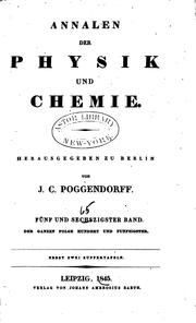 Front cover of Annalen der Physik und Chemie by Unknown